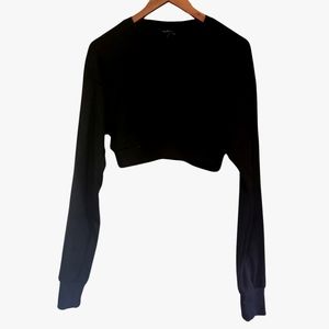 INFINITE Performance Black Long-sleeved Crop Top Ribbed Elastic  Waist 2/$20